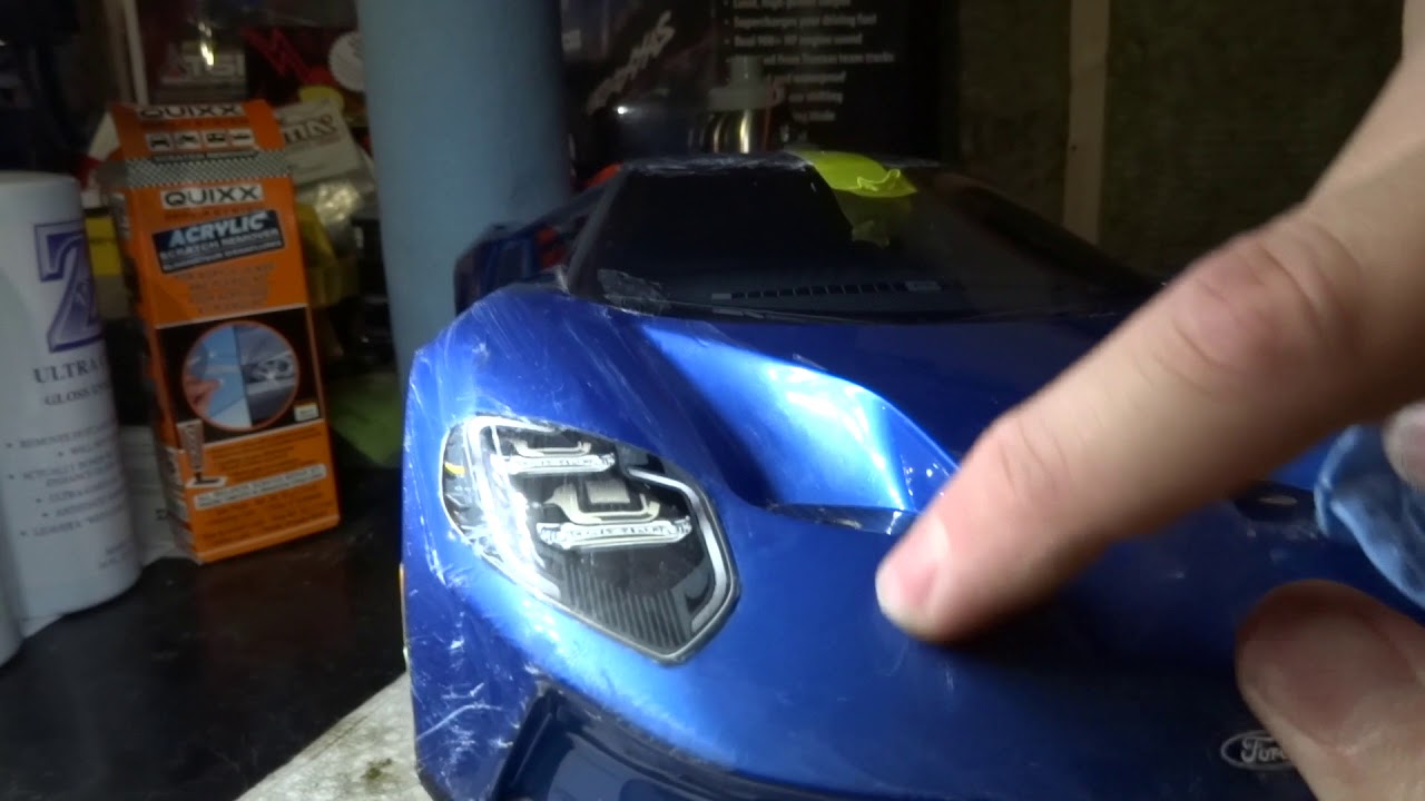 Traxxas Ford GT RC body repair scratch removal tests - Netcruzer RC