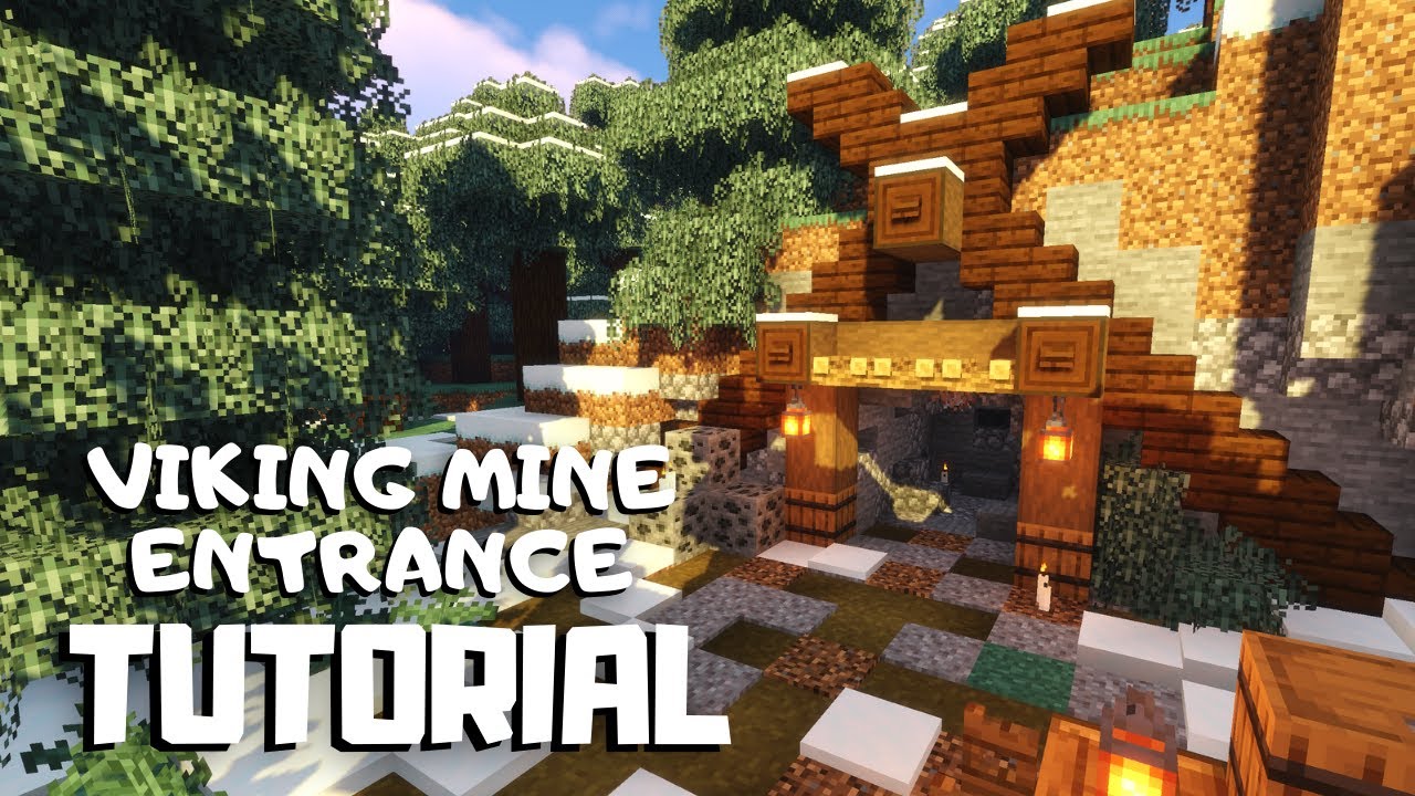 Minecraft: Как построить вход в шахту викингов (руководство по снежной деревне викингов)