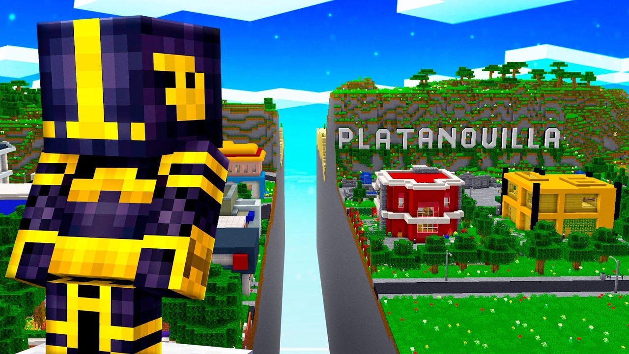 LA CIUDAD DE PLATANOVILLA ES CORTADA POR LA MITAD EN MINECRAFT 😱