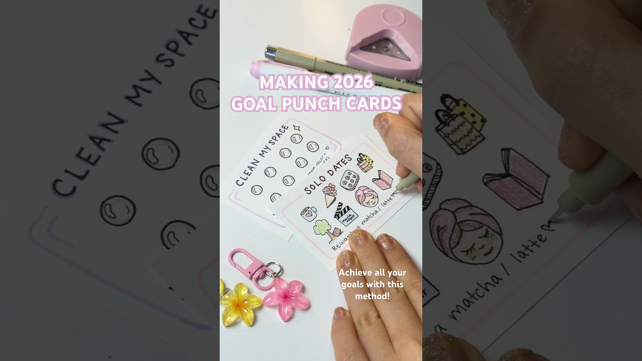 Делаю карточки с отметками о достижении целей на 2026 год! 🎨🥳 (так я сохраняю дисциплину!)