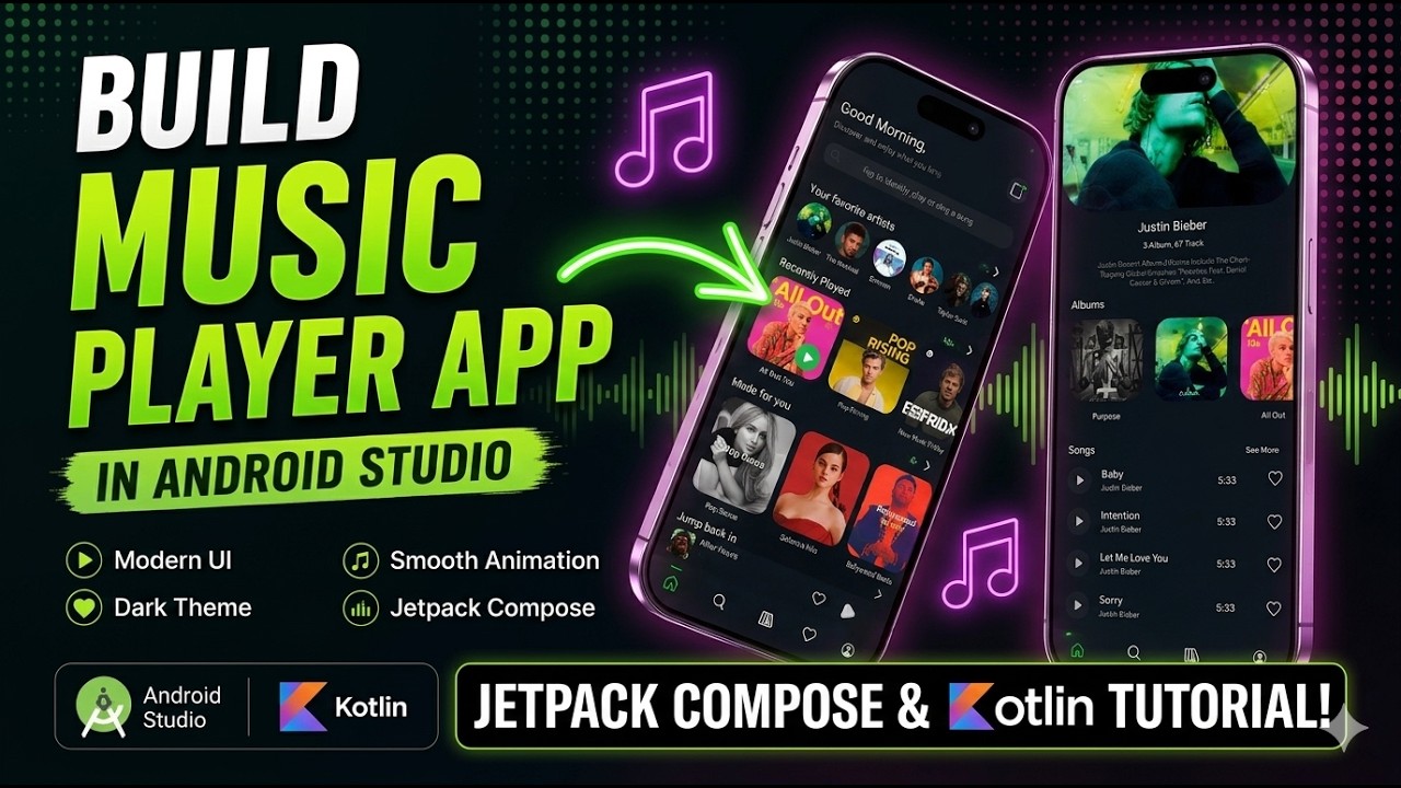 Как создать современное приложение музыкального проигрывателя в Android Studio с помощью Jetpack ...