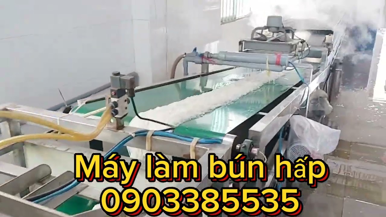 Dây truyền sản suất bún tươi hấp  500 kg bún / h .
