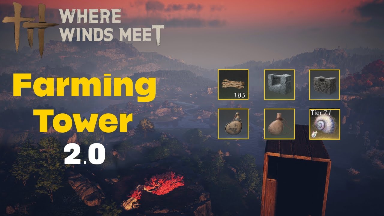 Farming Tower 2.0 - Beef Tendon & Upgrade Materials #wherewindsmeet #gaming #guide