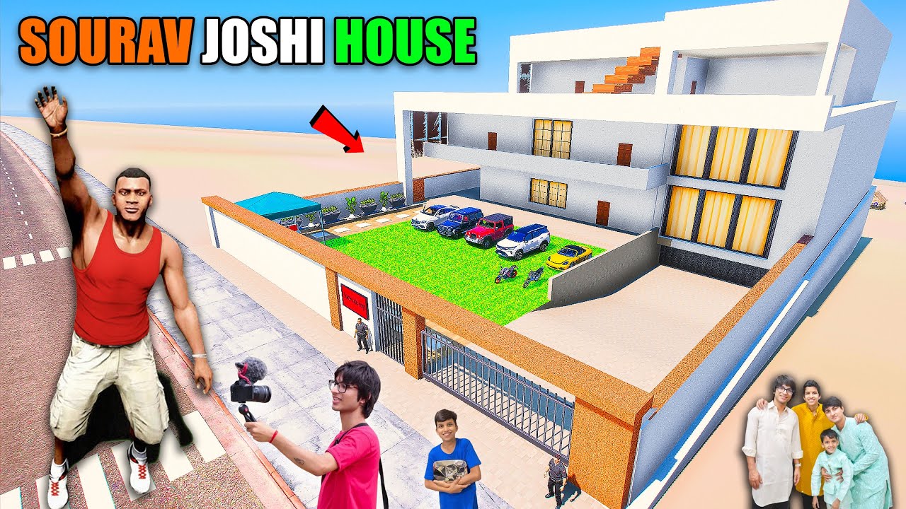Franklin and Shinchan Going to Sourav Joshi Vlogs House in Indian Bike Driving 3D