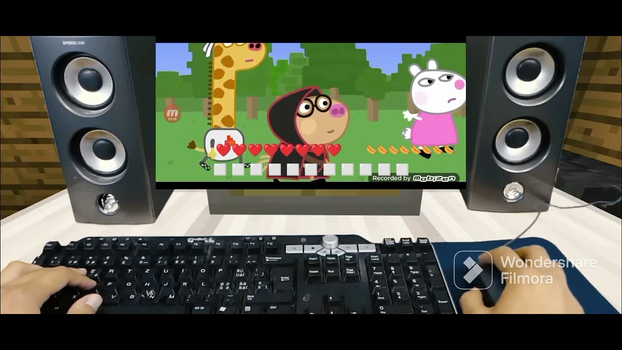 relastic minecraft - angry Steve is play Peppa pig minecraft