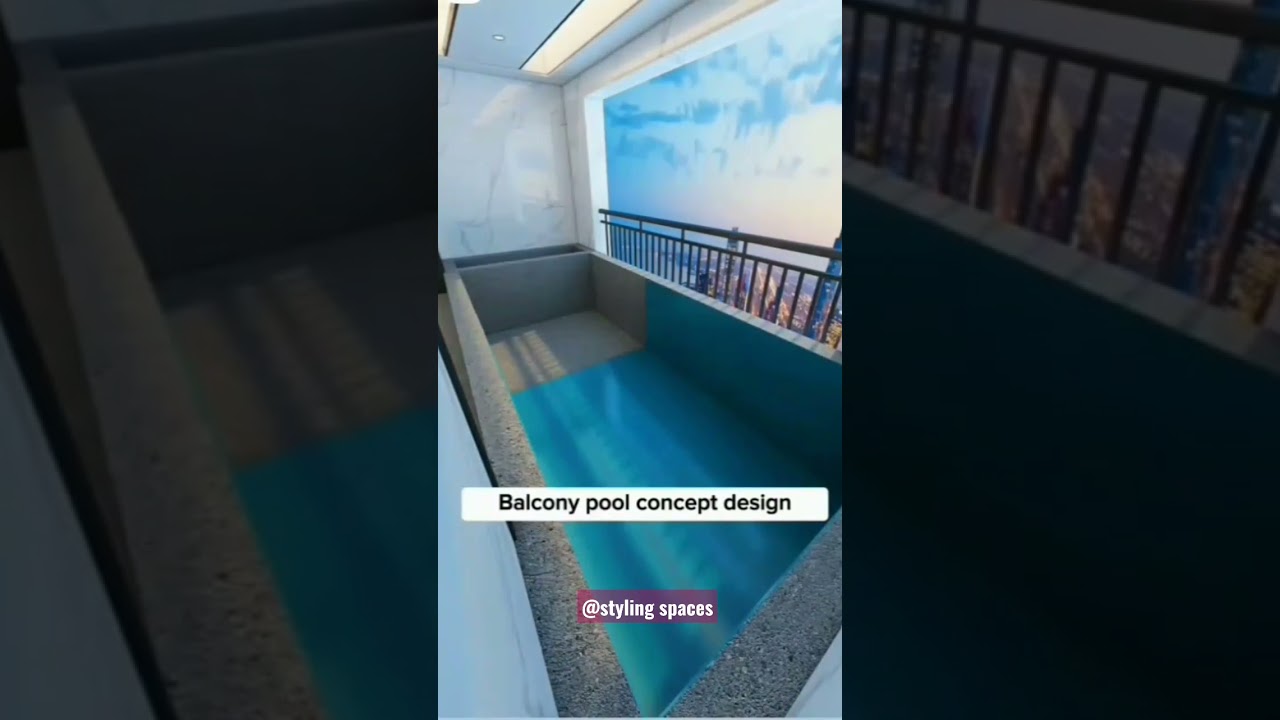 BALCONY POOL CONCEPT IDEA#interiordesign#follow#for#more#ideas#
