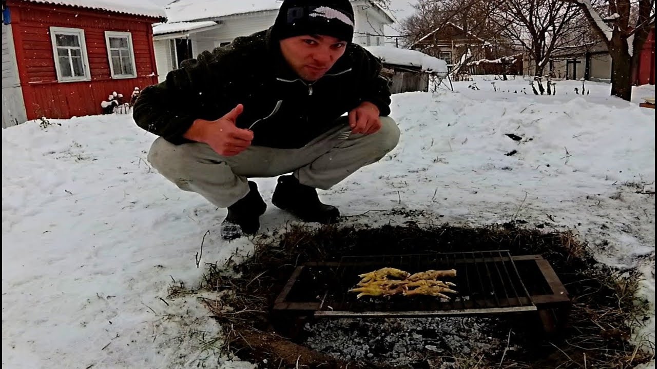 КУРИНЫЕ  ЛАПКИ  на КОСТРЕ