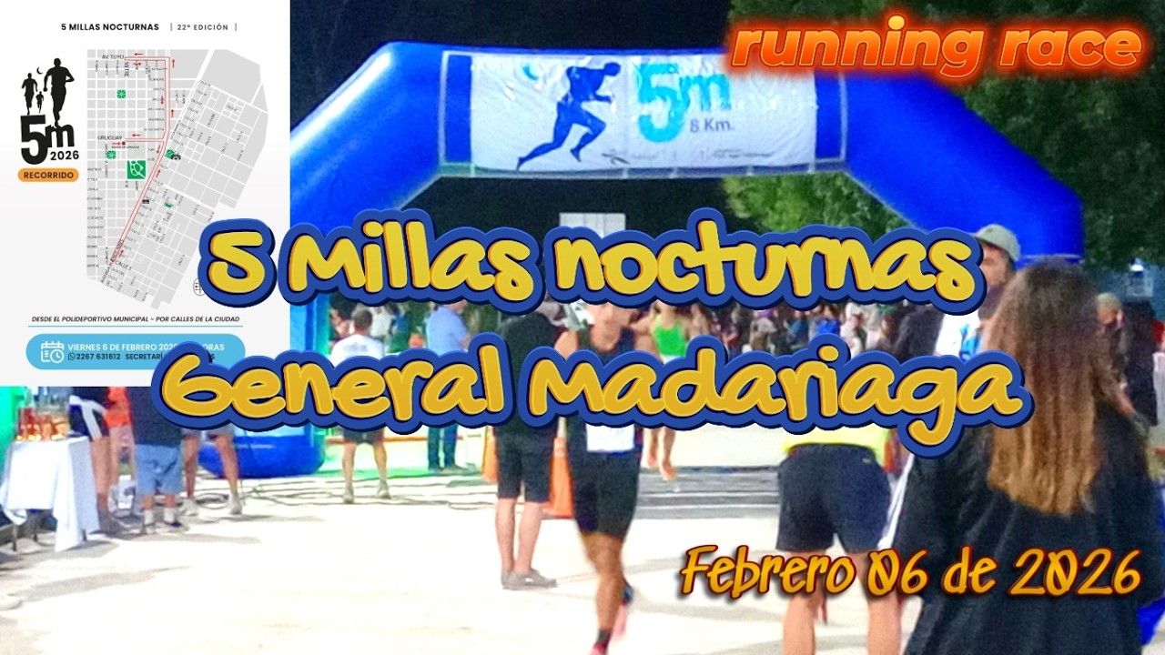 RUNNING, 5 Millas nocturnas en Gral. Madariaga - 2026 - ed. 22 @viral #viral #run #atletas #corredor