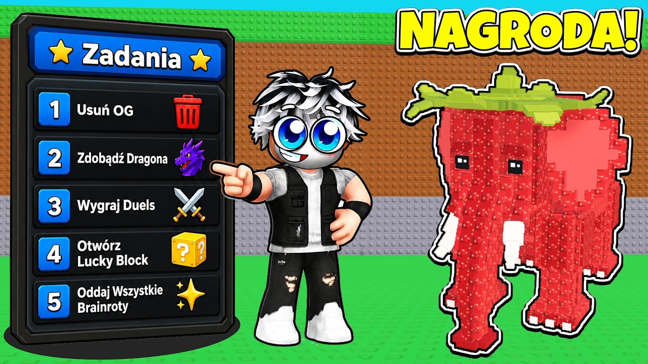 MUSIAŁEM ZROBIĆ WSZYSTKIE ZADANIA ŻEBY ZDOBYĆ OG BRAINROTA W STEAL A BRAINROT! Roblox