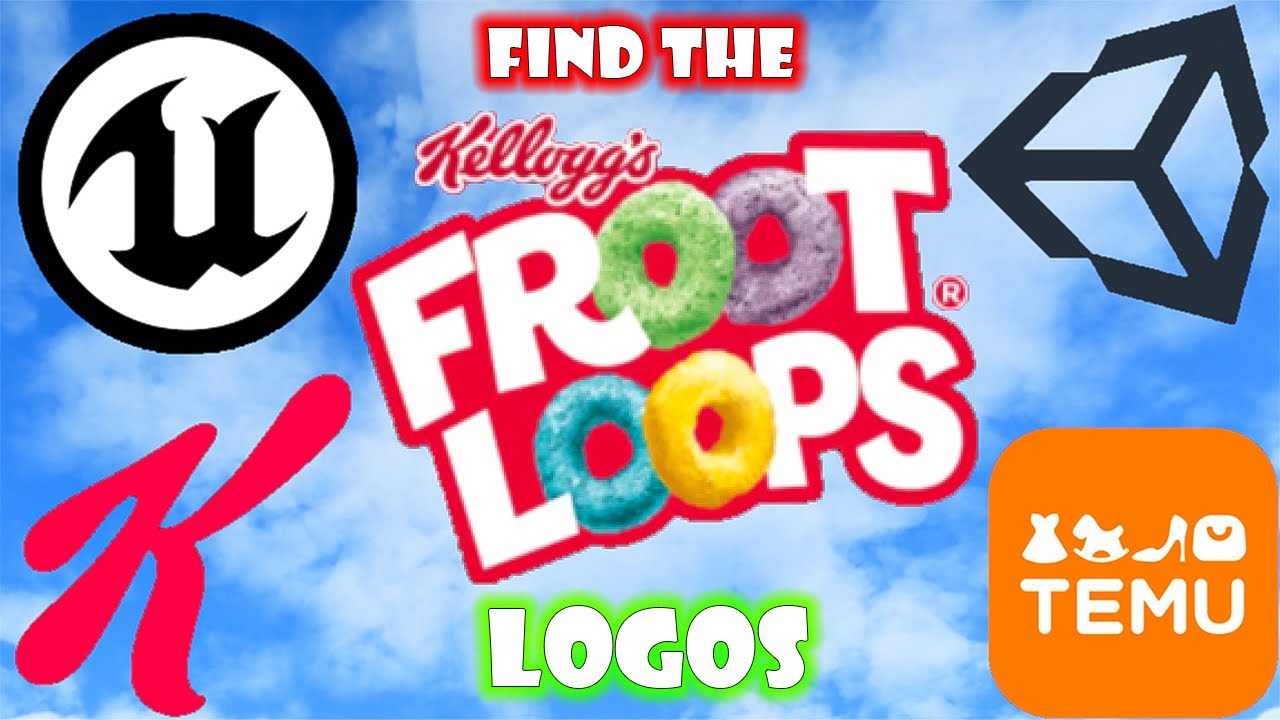 FIND the LOGOS *How to get ALL 5 NEW Logos* KELLOGS FROOT LOOPS TEMU UNREAL UNITY! Roblox