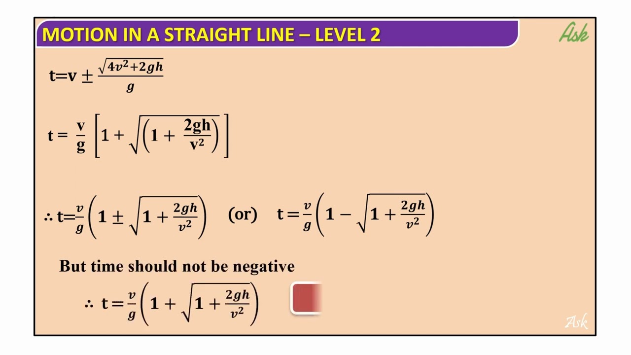 Motion in a Straight Line | Objective Type Questions | Level-II @PHYSICSDGCLASS