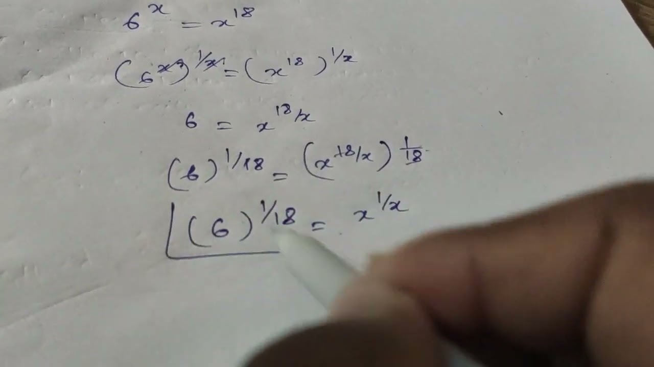 6^x = x^18 , now solve the value of x 