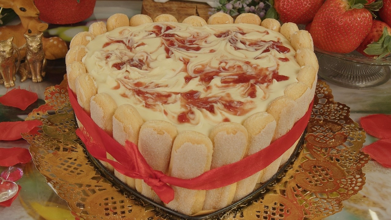 🍰 TARTA DE SAN VALENTÍN DE CHOCOLATE BLANCO SIN HORNO 🍓 | POSTRE FÁCIL, CREMOSO Y ESPECTACULAR