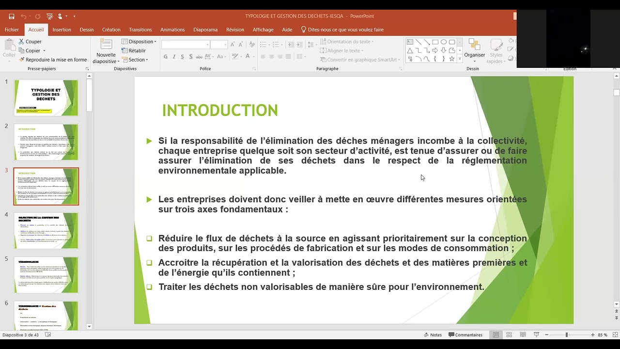 Typologie et gestion des déchets ; Nuisance en entreprise - Agents HSE