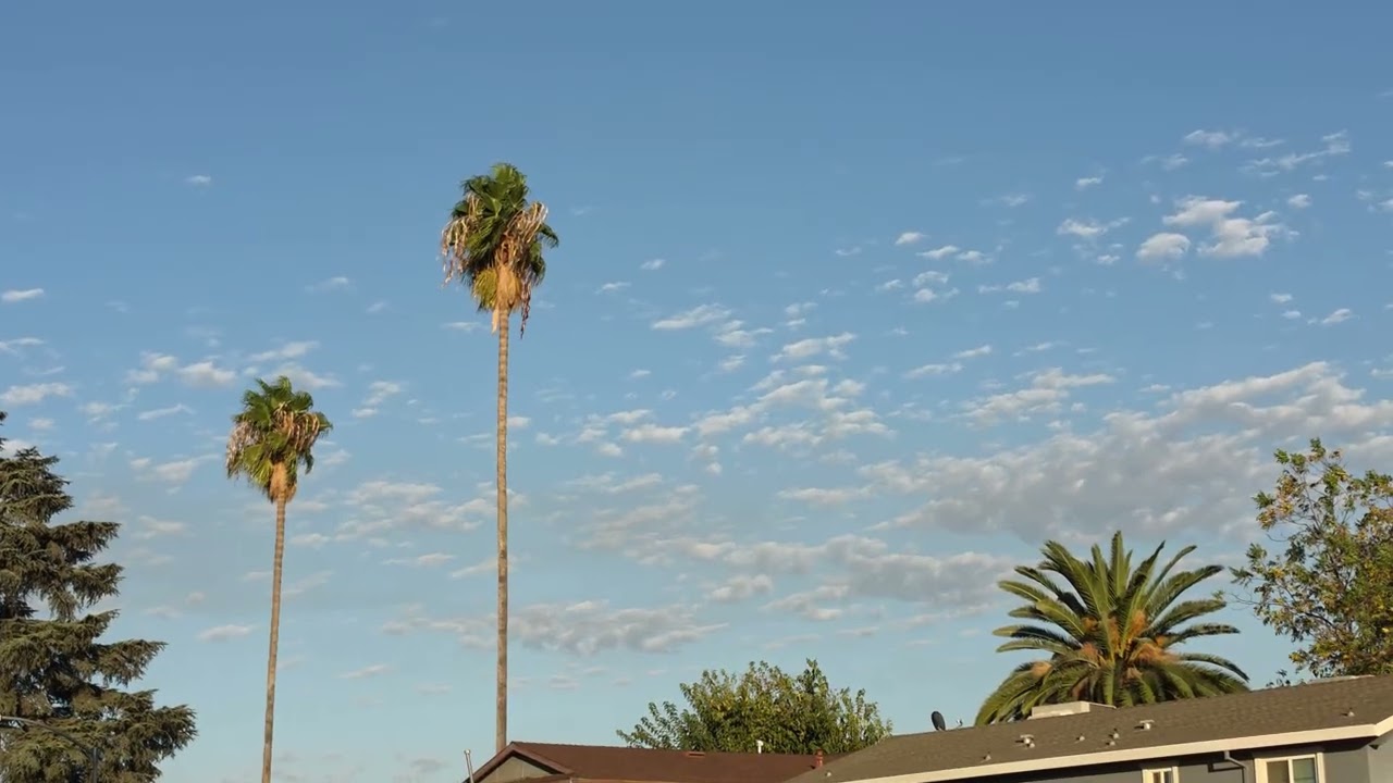 5:46pm Oct 9, 2026 - Mostly Sunny & Altocumulus Rachel Remnants, SSW To South Light Winds
