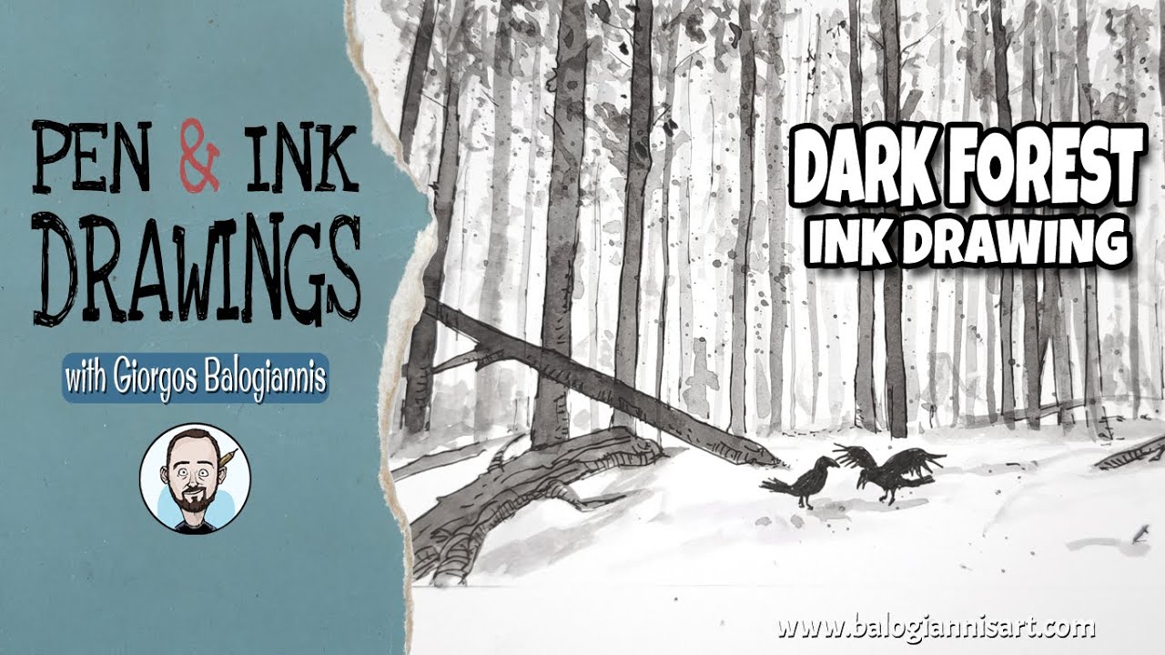 The Dark Forest Ink Drawing – Speed Art Tutorial