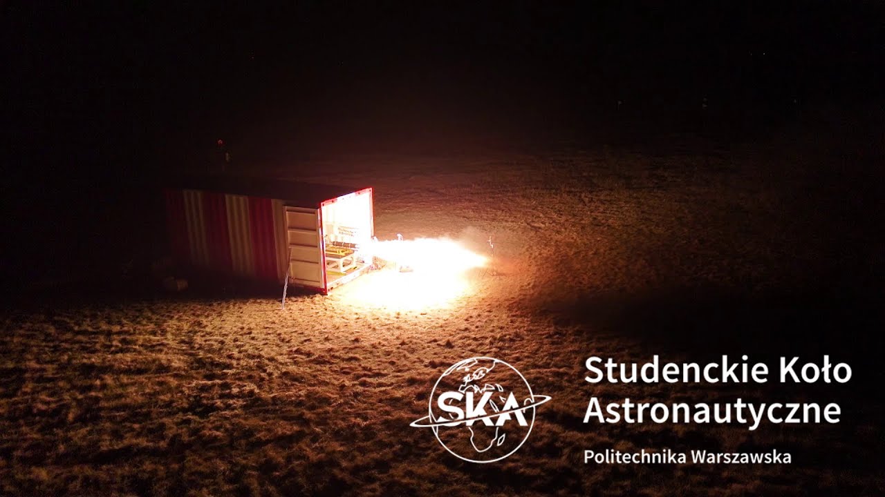 Test pracy statycznej silnika Aurora / Aurora engine static fire test