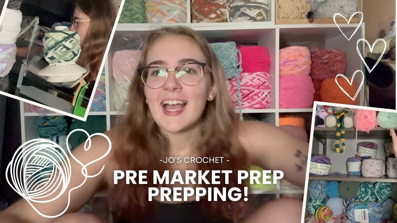 Pre- "Market Prep" Prepping | Organize my Yarn with Me | Crochet Small Business Vlog 🧶