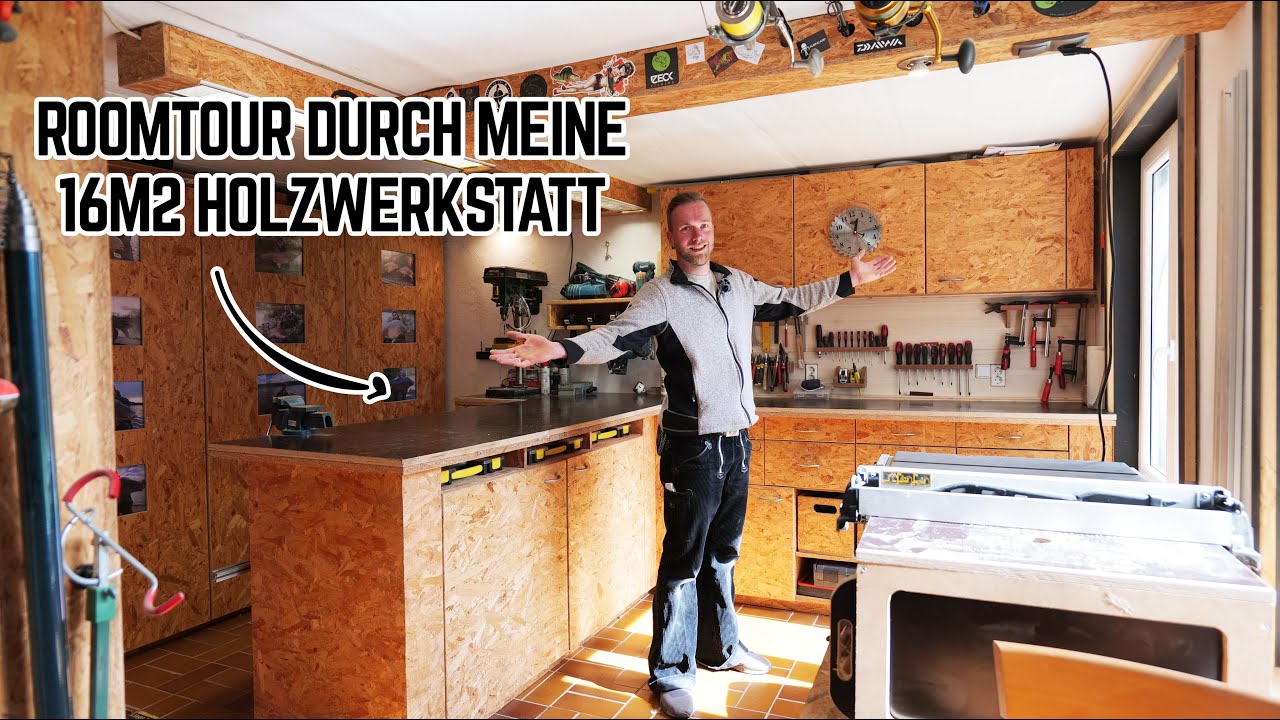 🔨 Roomtour durch meine Holzwerkstatt aka Paradies für Angler auf nur 16m2  🔥 Clemens der Zimmermann