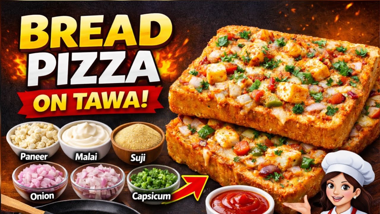 Tawa Bread Pizza Recipe | 5 Minute Bread Pizza Without Ovem| Easy & Crispy Bread Pizza.2026 #viral 