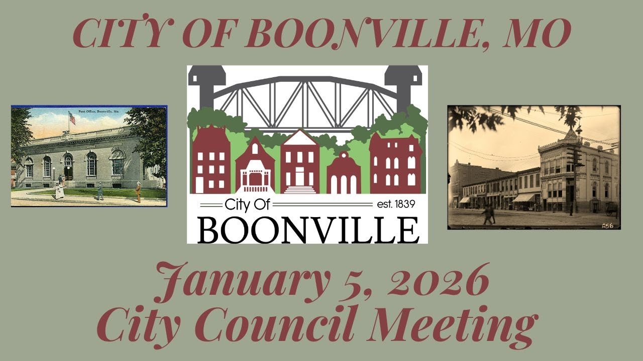 City Of Boonville, Missouri Council Meeting on January 5, 2026 at 7:00 pm