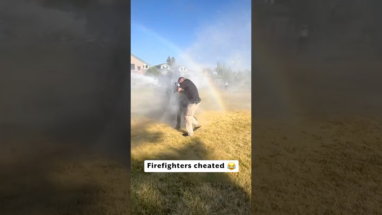 Police vs Firefighter Water Balloon Fight 😭