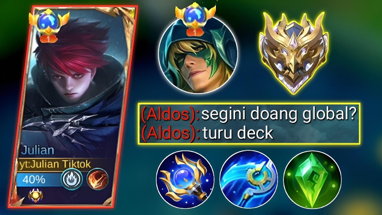 JULIAN EXP LANE VS TOP GLOBAL ALDOS IN HIGH RANK! | JULIAN BEST BUILD EXP LANE 2024 | MLBB