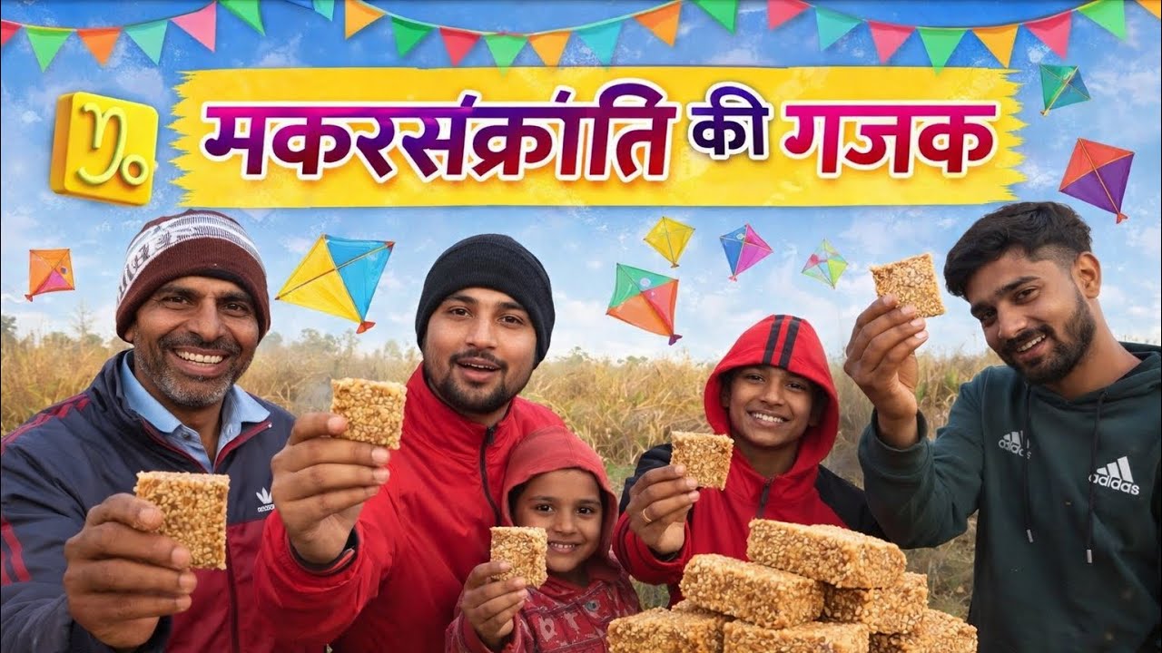 मकरसंक्रांति की गजक 😅 #chacha #munsi #damru #baba #mama #makarsankranti 