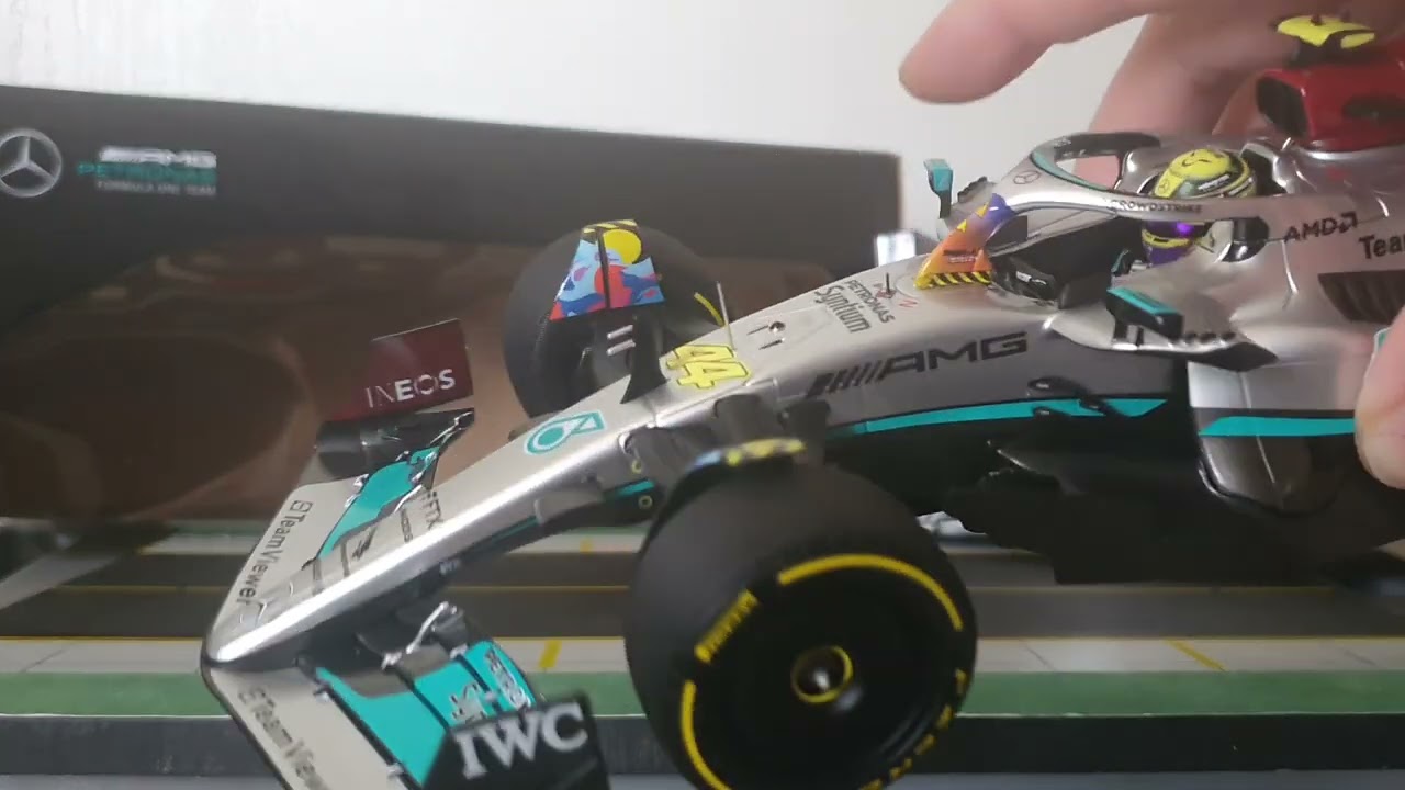F1 2022 Lewis Hamilton Miami Grand Prix in 1/18 by Minichamps