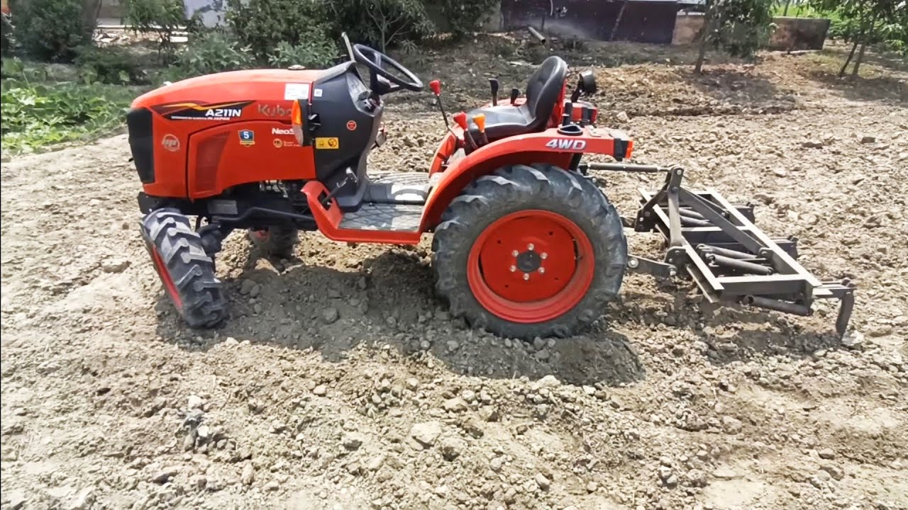 Cultivator Setting on Kubota A211N / kubota 21 HP tractor cultivator setting done 👍