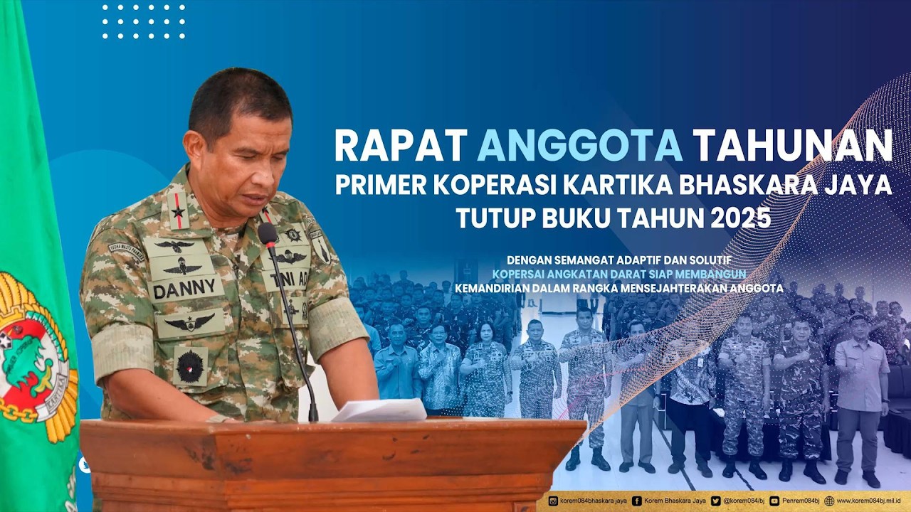 Korem 084/BJ Gelar RAT Primer Koperasi Kartika Bhaskara Jaya dan Lantik Pengurus Baru