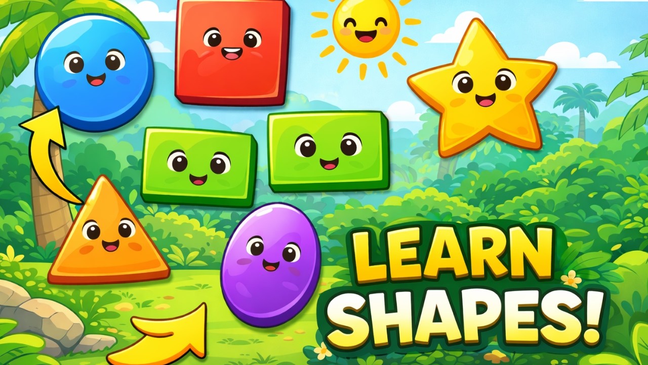Learn Shapes for Kids | Circle Square Triangle Rectangle  Oval | Learning Safari