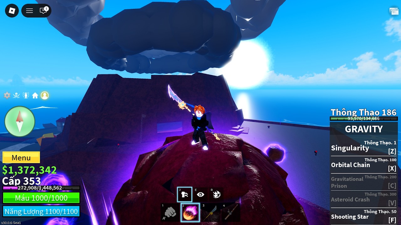 FARM LV TẠI SEA 1 BẰNG TRÁI GRAVITY REWORK I BLOX FRUITS