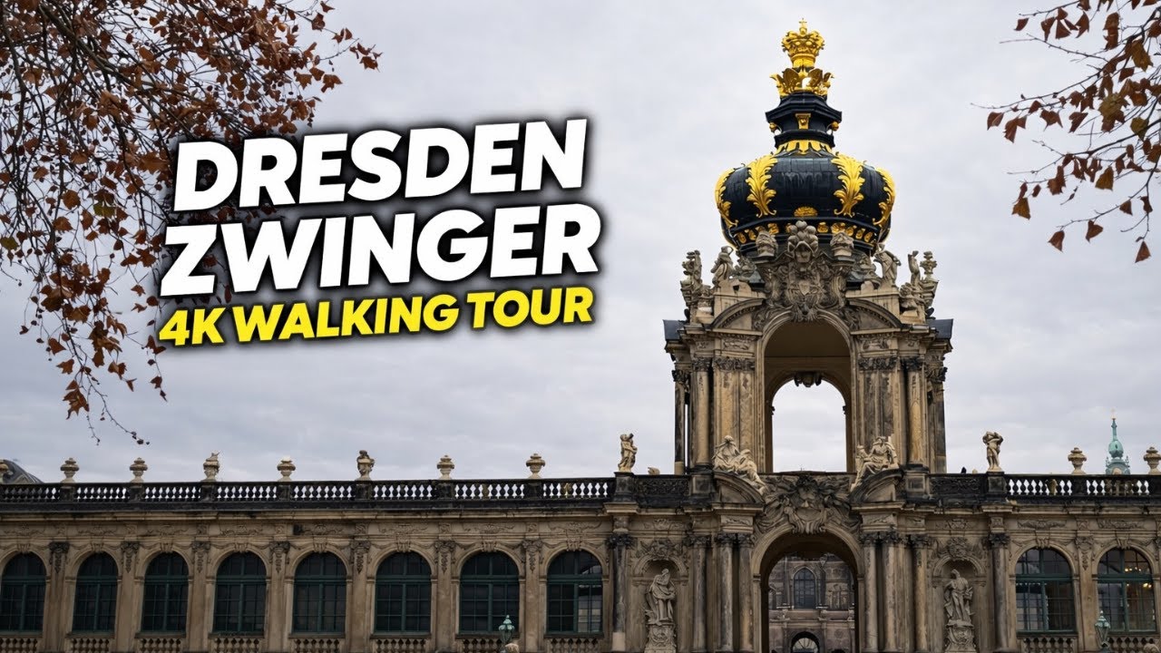 Zwinger Palace Dresden 4K Walking Tour | Cinematic Baroque Architecture 🇩🇪