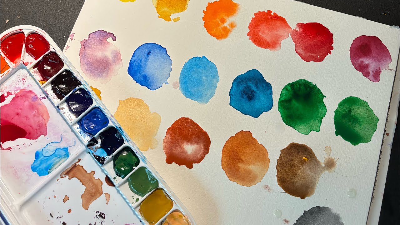🖌️ SWATCHING all 18 of my HOLBEIN watercolors!!! ✨ 🎨 ￼￼￼