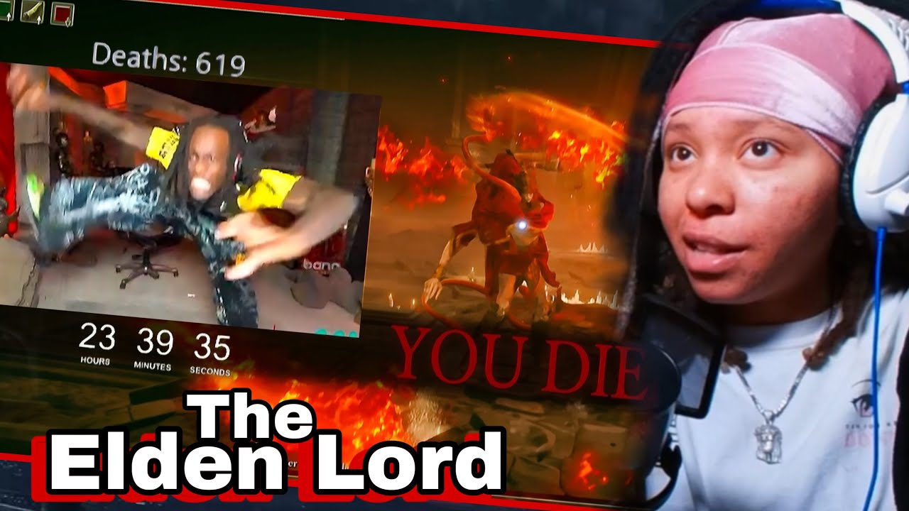 Never Give Up🔥LoftyLiyah Reacts To Every Time Kai Cenat Raged In Elden Ring DLC!