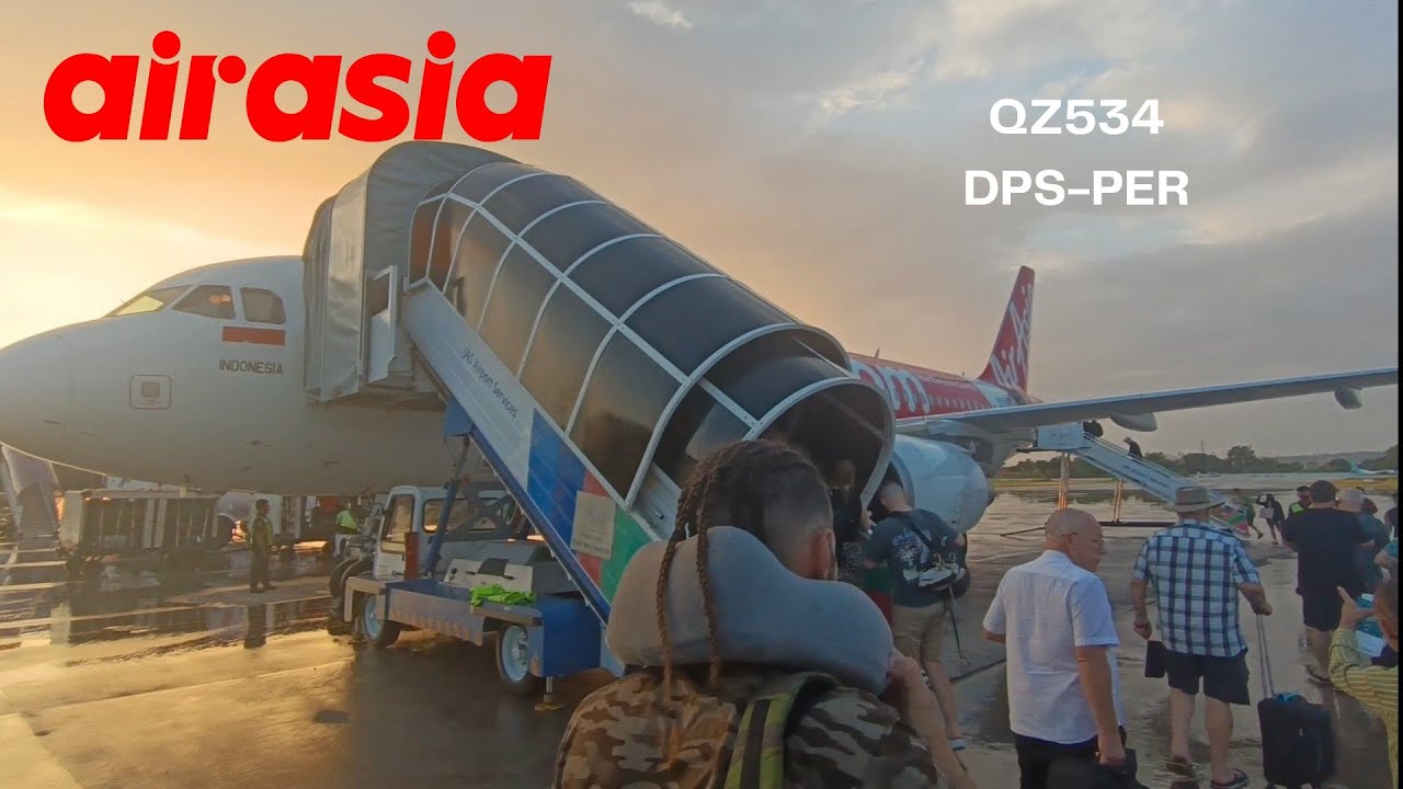AirAsia QZ534 Airbus A320 flight Review Denpasar Bali (DPS) to Perth (PER)