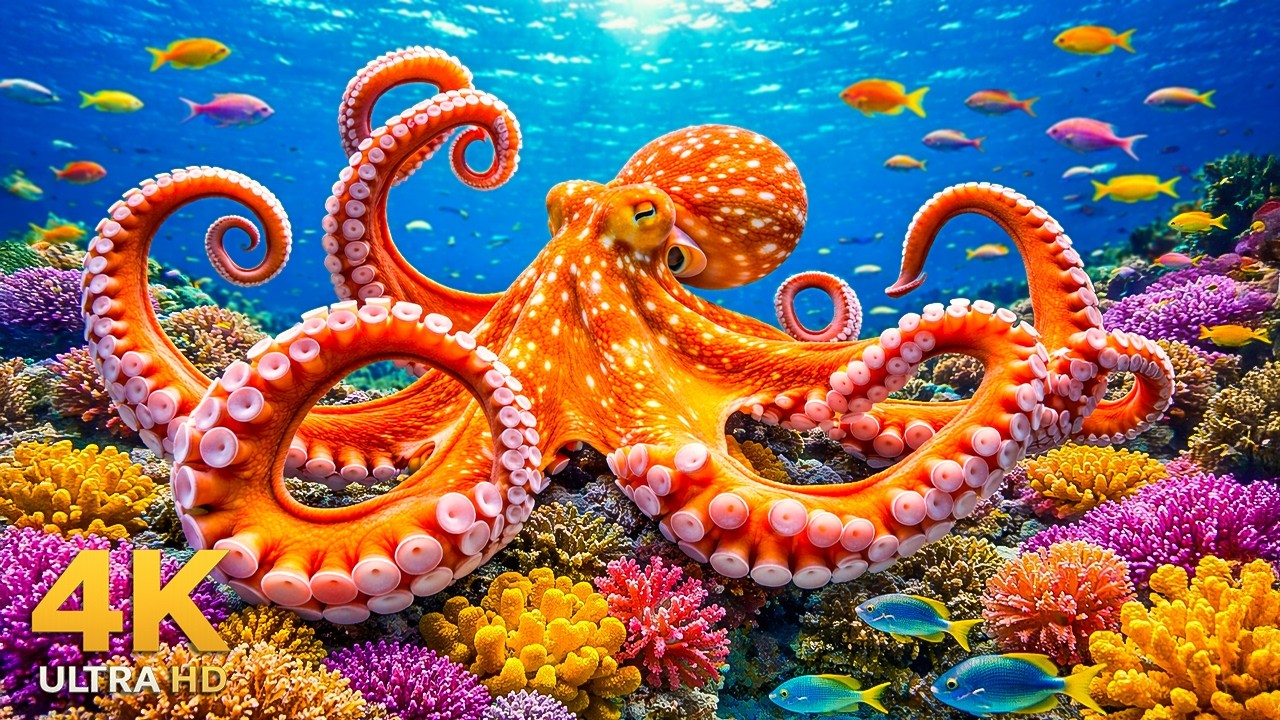 4K Ultra HD Aquarium – Stunning Coral Reef Fish & Relaxing Meditation Music for Sleep