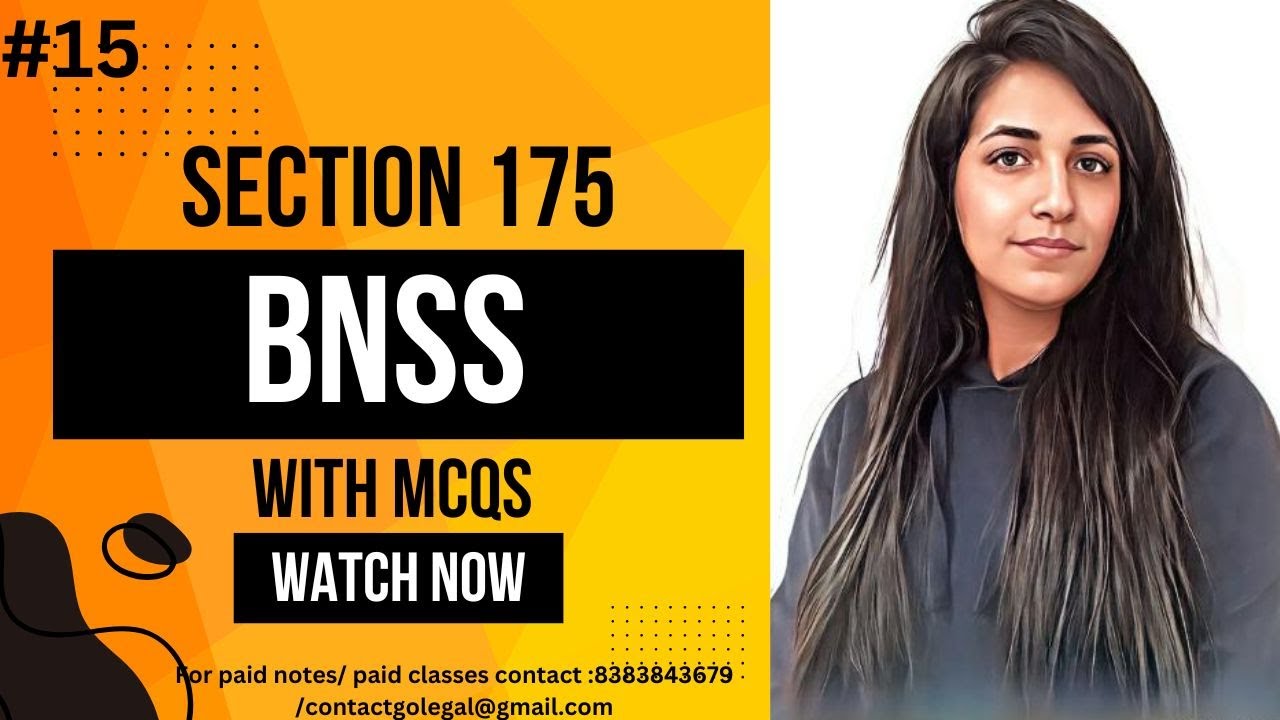 Section 175 of BNSS, 2023 with MCQs