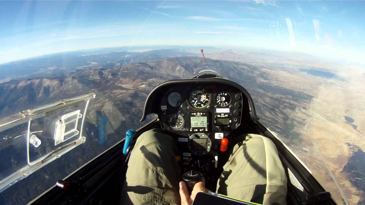 Minden Soaring Jan 2012 1st wave flight glider Nevada