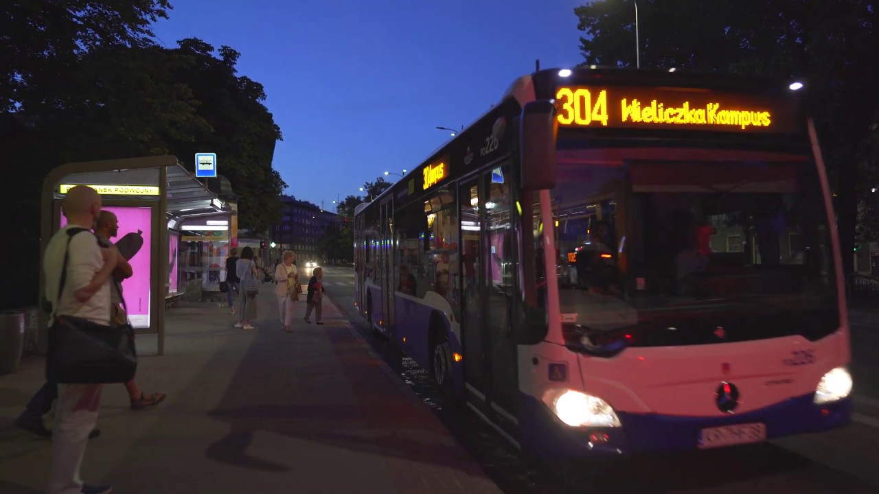 Poland, Kraków , bus 304 night ride from Plac Inwalidów to Konopnickiej