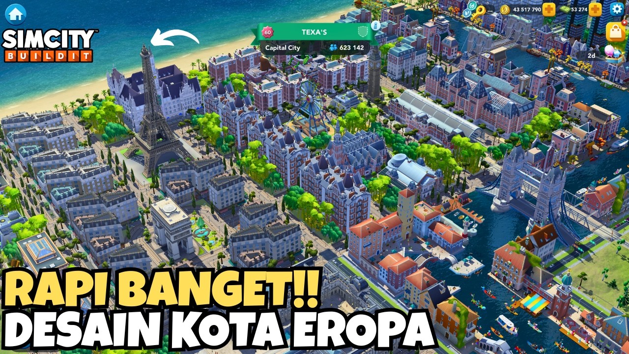 DESAIN KOTA RAPI VIBES EROPA | REVIEW KOTA TEXA'S | SIMCITY BUILDIT