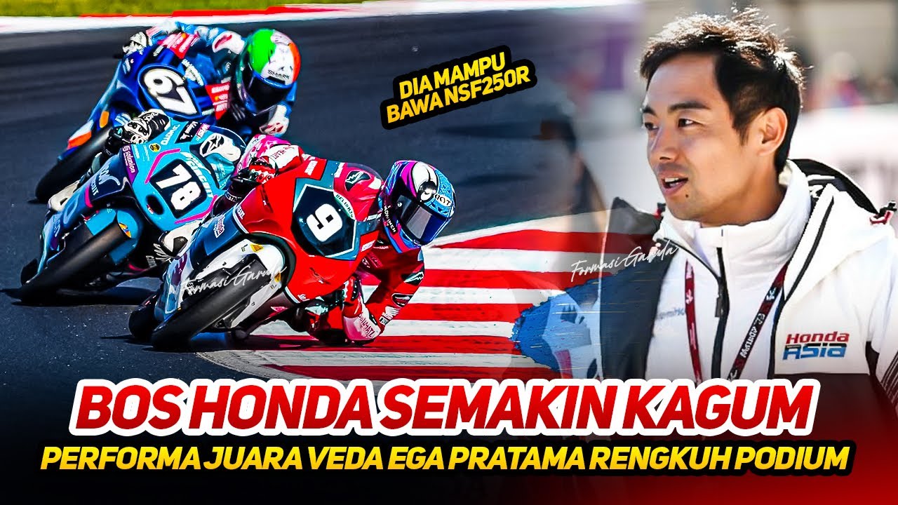 veda ega pratama tampil juara di juniorgp Misano🔥P4 maksimalkan NSF250R, langsung bos honda bangga