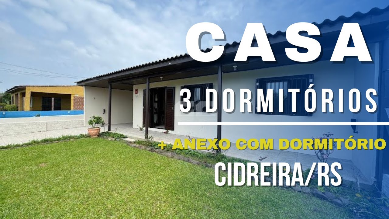 ✅ Vendido!! - Casa em Cidreira/RS bairro Centro, com 3 dormitórios e anexo!!