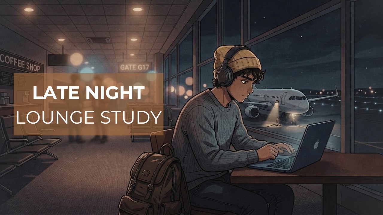 Late Night Study Lofi ✈️ Airport Chill Beats for Focus & Relaxing (60 Min)
