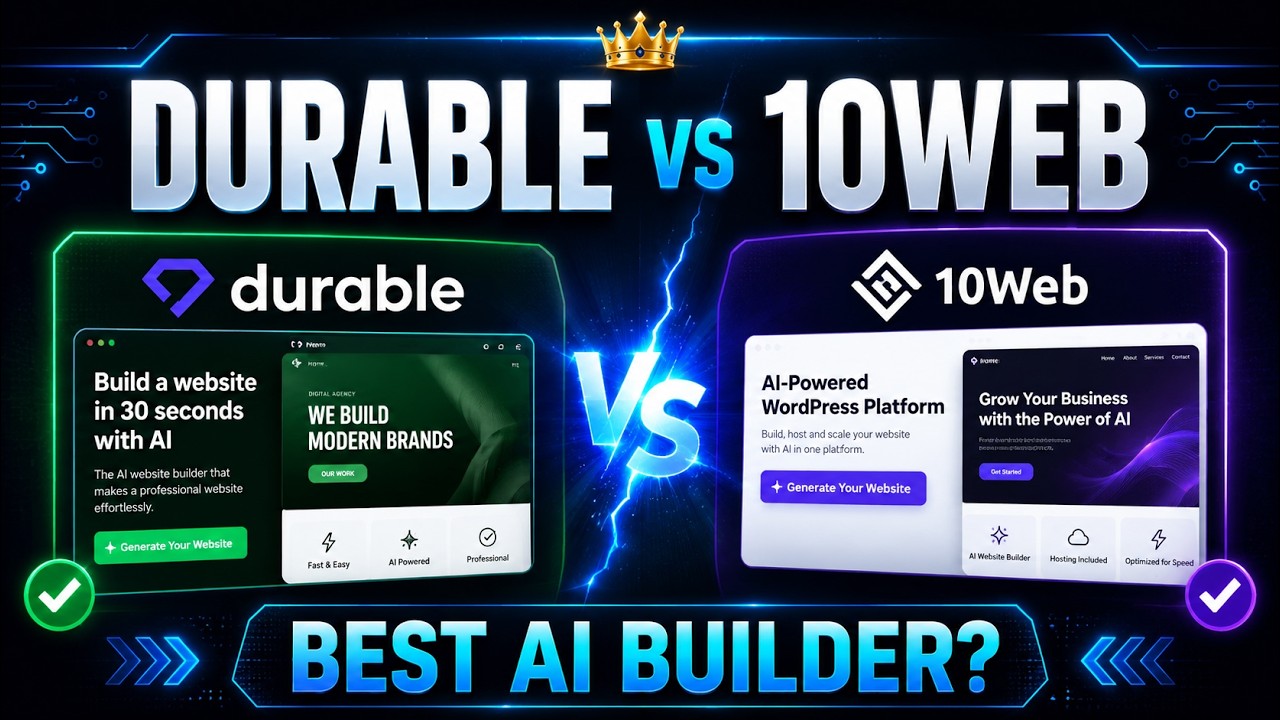 Durable vs 10Web: Best AI Website Builder for Beginners?