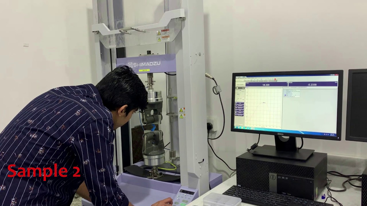 ASTM D624 Tear Testing of plastics- Shimadzu Autograph AGSX Universal Testing Machine