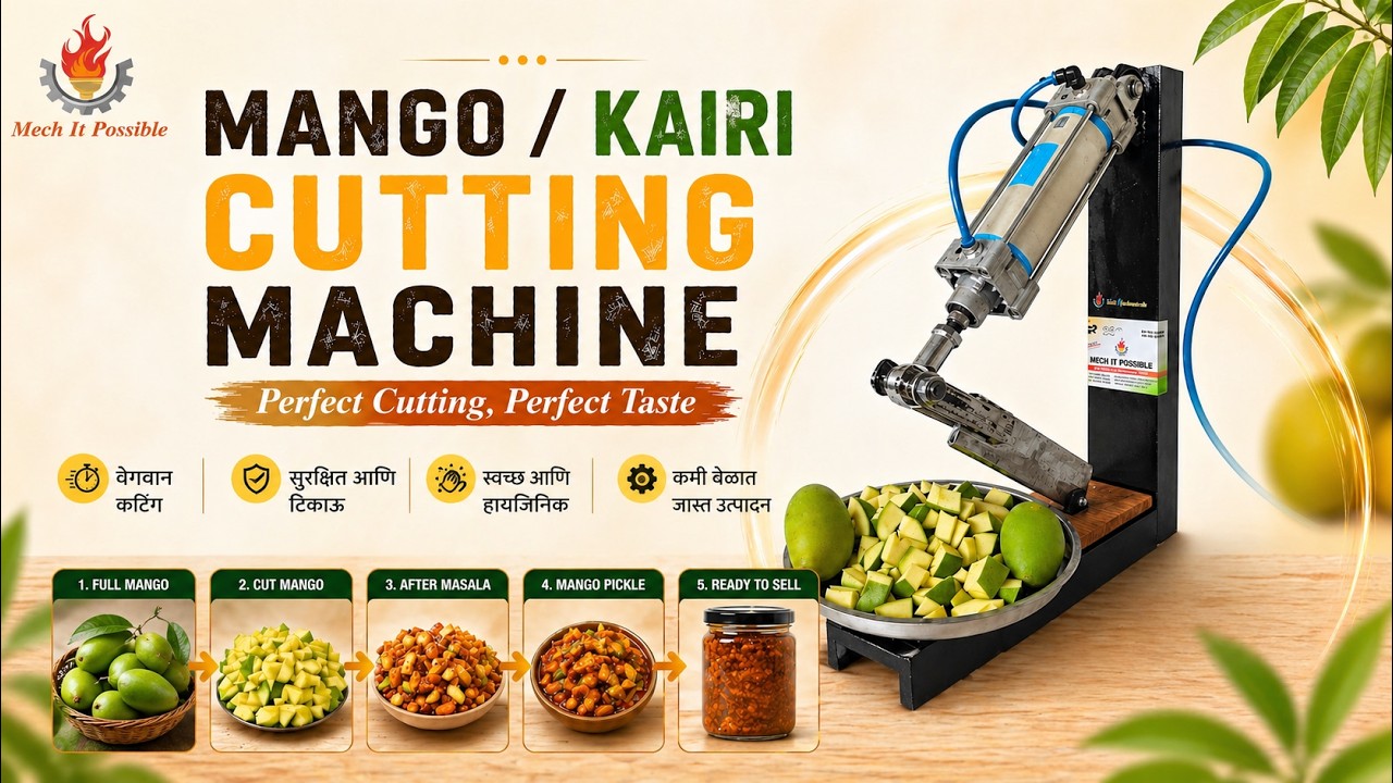 Mango / Kairi Cutting Machine for Pickle Business 🥭 | आम काटने की मशीन | Mech It Possible