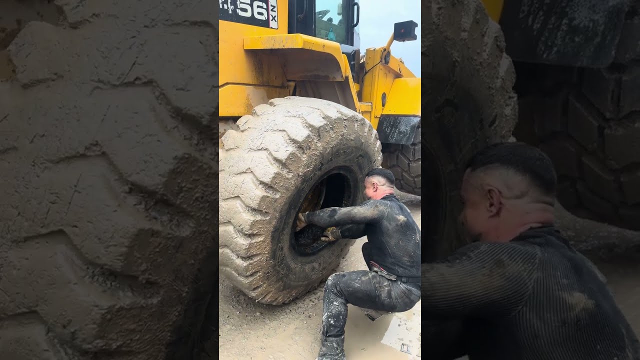 “Kawasaki Loder Lastiği Komple Değişimi – İş Makinası Adım Adım İzleyin!”