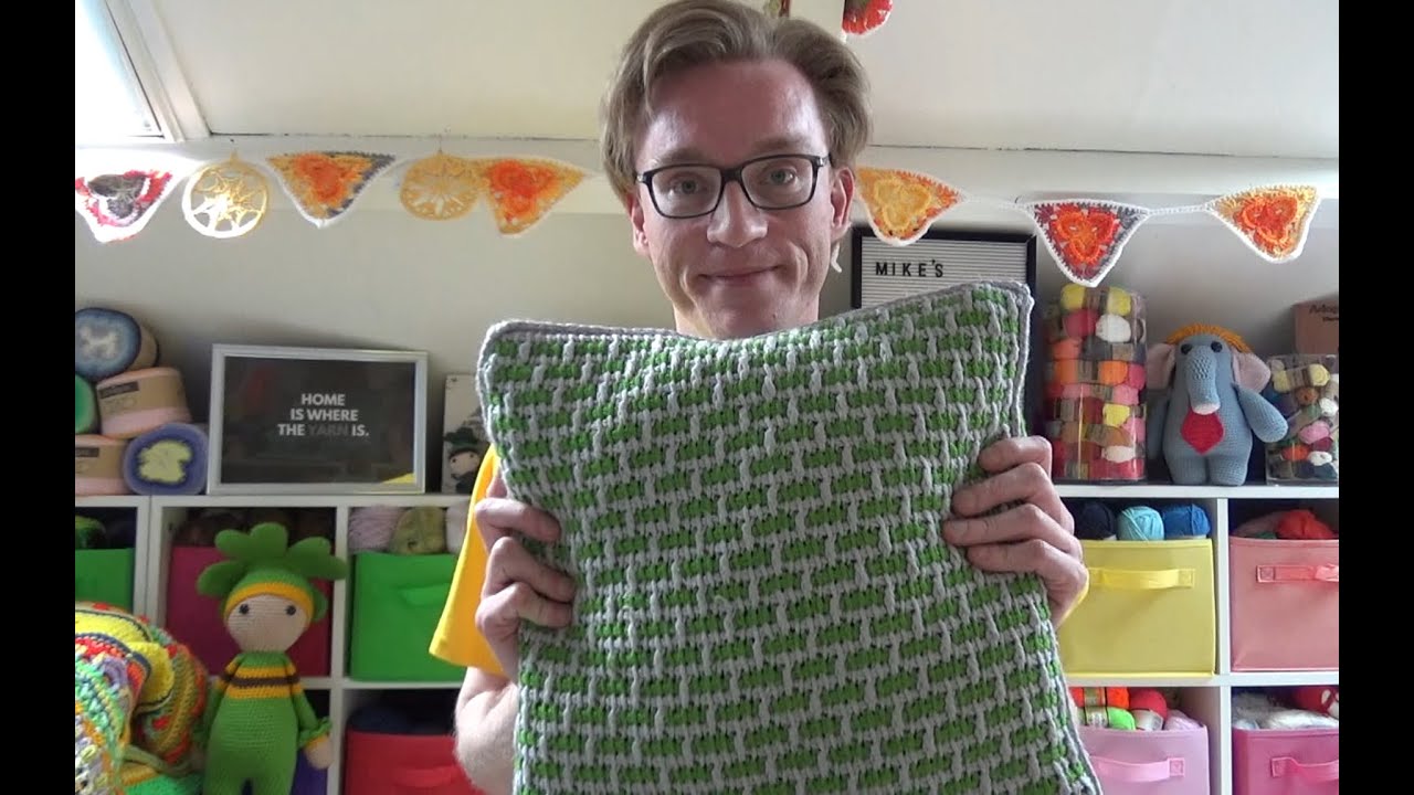 Mike's Creatieve Wereld | Haaktutorial | Tunische baksteen kussenhoes